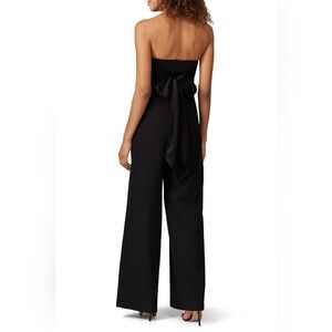 "Cady" Wide-Leg Strapless Black Jumpsuit w/ Satin Tie Detail by Milly size 4 NWT